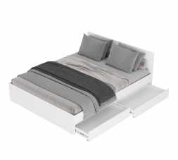 Кровать с ящиками 1,6 м Симпл КР-17 лдсп белый каркас