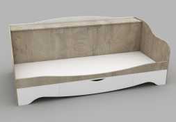 Мелисса кровать с отсеком для белья Дуб эндгрей / Белый снег