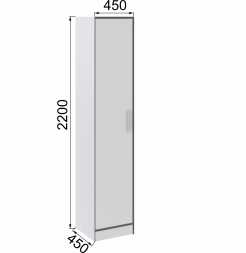 Спальня Тэбби Пенал 450х2200х450мм белый/графит серый