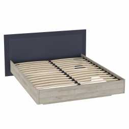 Лежер кровать КР-310-16-14 (140х200см) дуб серый / холст сапфировый