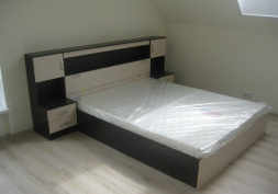 Ронда КРБ кровать с прикроватным блоком и тумбами венге / белфорт