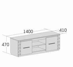 Элана тумба под ТВ 1400х470х410мм дуб сонома
