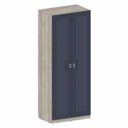 Лежер шкаф для платья 2х дверный ШК-3117 (916x2300x592мм) дуб серый / холст сапфировый