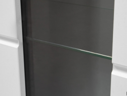 Милан шкаф-витрина ШК-17 универсальный сонома/ белый глянец 2
