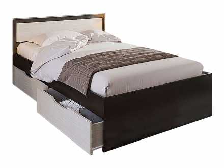 Кровать односпальная с ящиками Гармония КР 607 0,8м венге / белфорт