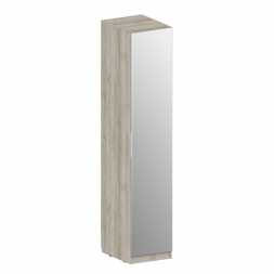 Лежер шкаф с зеркалом ШК-3124 (458x2300x586мм) дуб серый / холст сапфировый